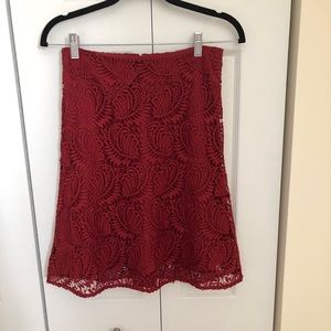 Loft paisley lace flare skirt 00 NWT